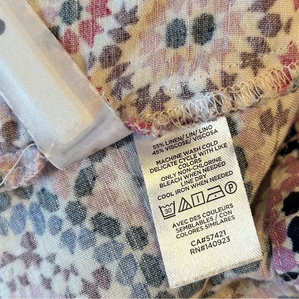 LOFT Mosaic Midi Wrap Linen Blend Summer Skirt Women’s SZ‎ 8 in Sweet Violet